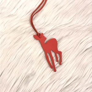 Leather deer bag charm